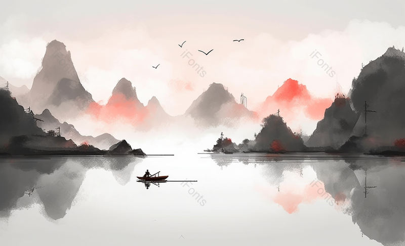 新中式水墨山水画,插画/手绘图,插画/手绘图库,插画/手绘图下载,插画/手绘
